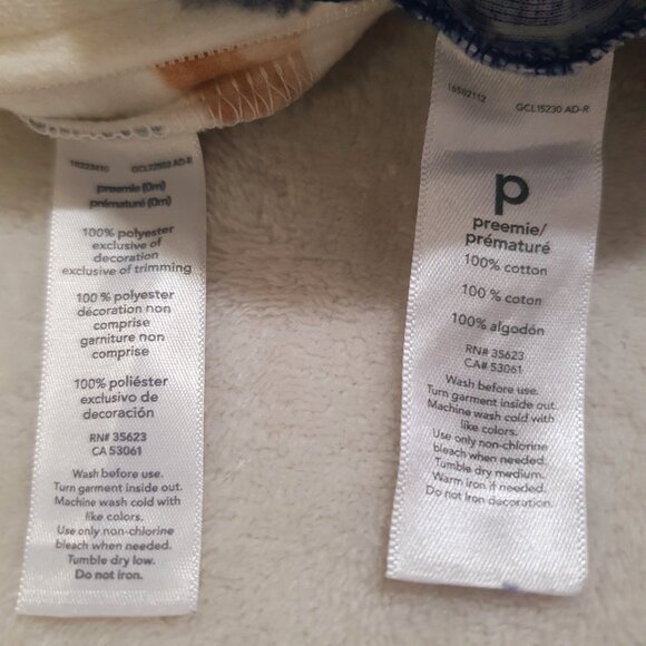 Carter's Preemie Baby Sleepers Footed Fleece and Cotton - Picture 7 of 7